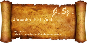 Jánoska Szilárd névjegykártya
